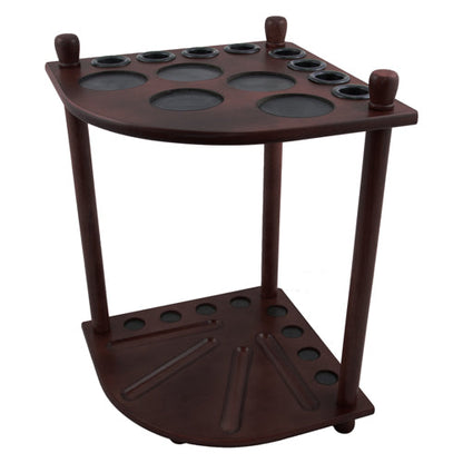 Corner Cue Stand - Oak, Walnut, Black or Mahogany