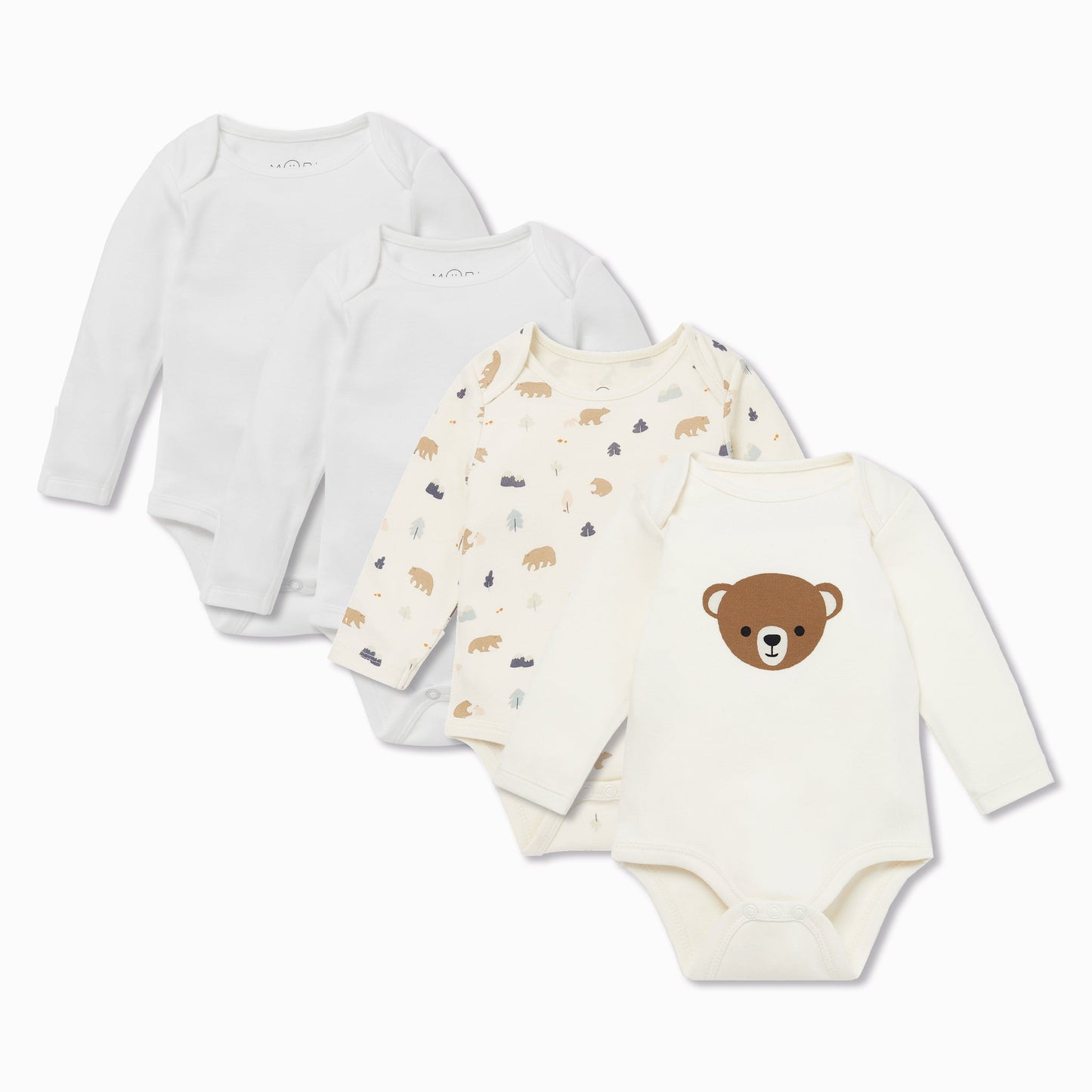 Bear Long Sleeve Bodysuit 4 Pack