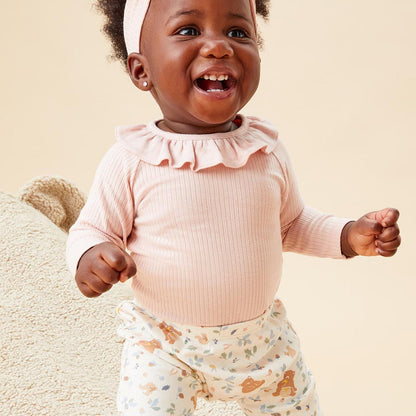 Frilled Collar Ribbed Bodysuit