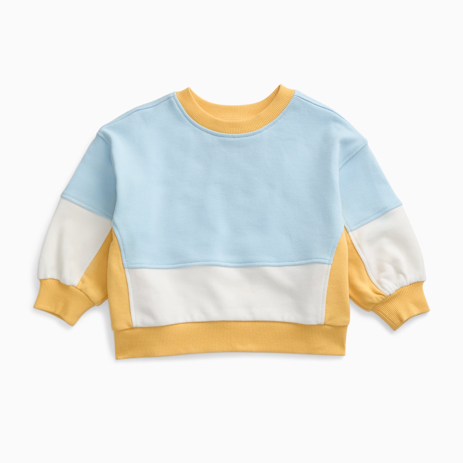 KIDLY by MORI Colourblock Sweatshirt - Blue & Yellow
