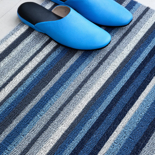 chilewich | shag doormat 46x71cm (18x28") | horizon stripe deep sea