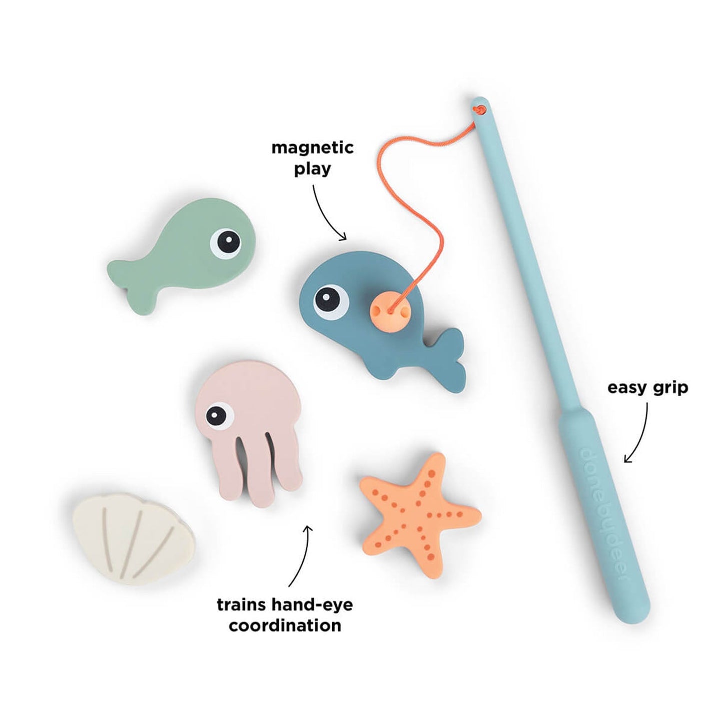Done By Deer Bath Fishing Toy Sea Friends