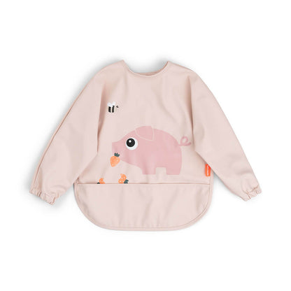 Done By Deer Sleeved Pocket Bib - Tiny Farm Powder