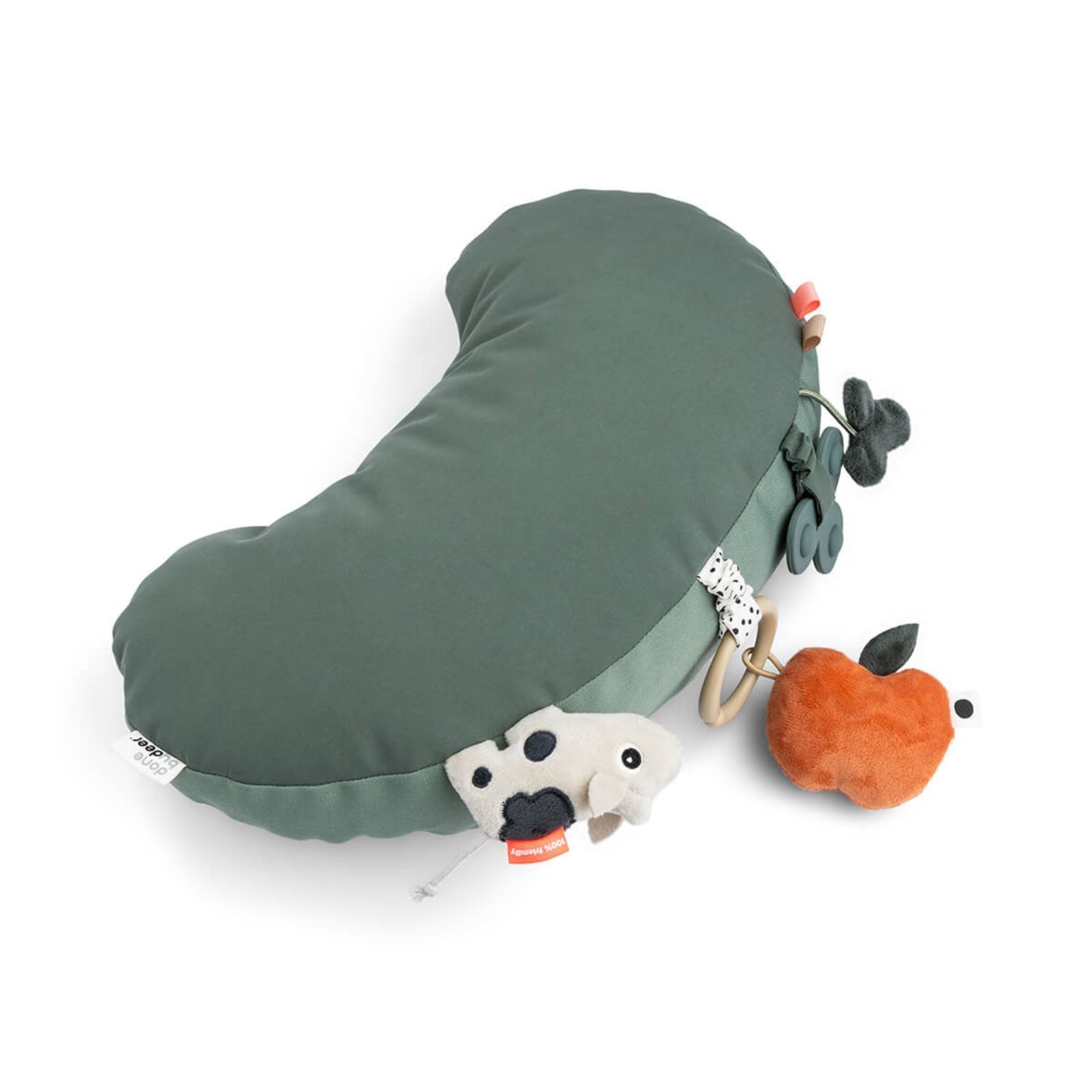 Done By Deer Tummy Time Activity Pillow - Tiny Farm Green