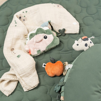 Done By Deer Tummy Time Activity Pillow - Tiny Farm Green