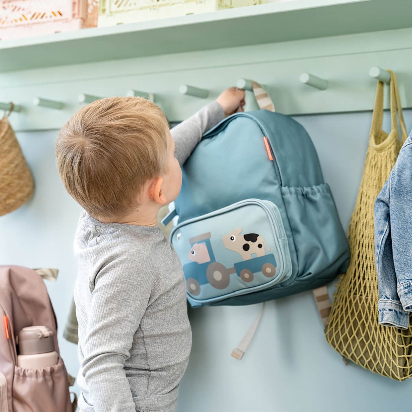 Done By Deer Kids Backpack Tiny Farm Blue 7.5l