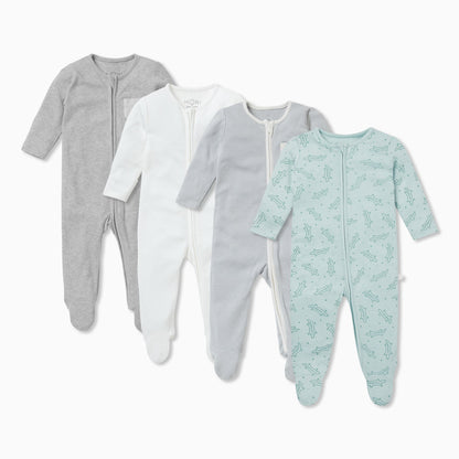 Crocodile Clever Zip Sleepsuit 4 Pack