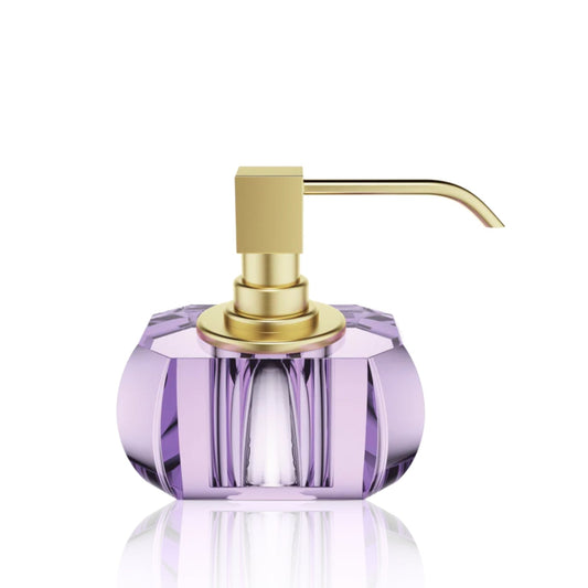 decor walther | KRISTALL collection | soap dispenser | violet + gold matt 24 carat