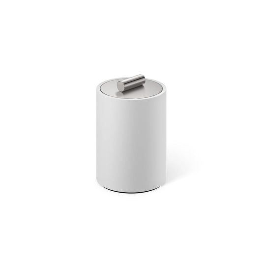 decor walther | STONE series | multi purpose box with lid | white small | matt stainless steel
