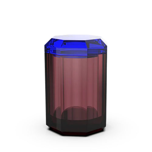 decor walther | KRISTALL collection | multi purpose box with lid | bi colour rich burgunday-capri blue