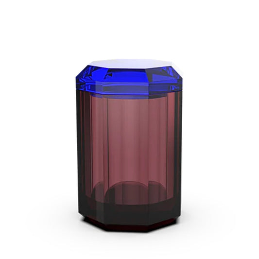 decor walther | KRISTALL collection | multi purpose box with lid | bi colour rich burgunday-capri blue