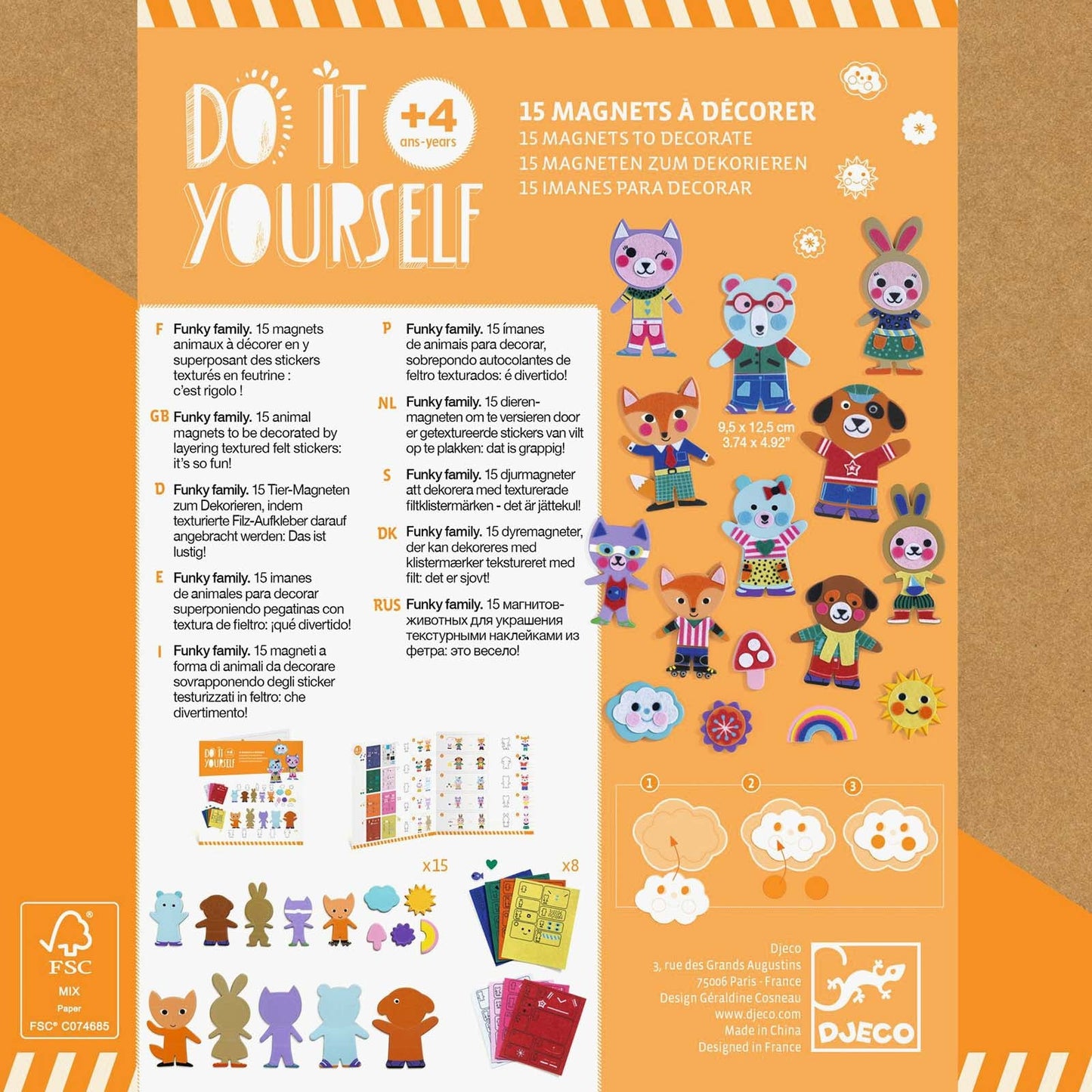 Djeco Funky Family Magnet Craft Kit