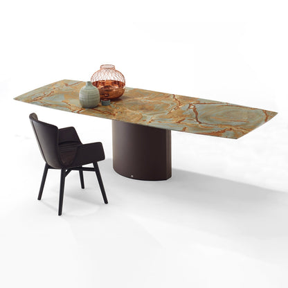 draenert | adler extension table | boat shape | PG1 neva stone | 105 x 190cm (270cm ext)