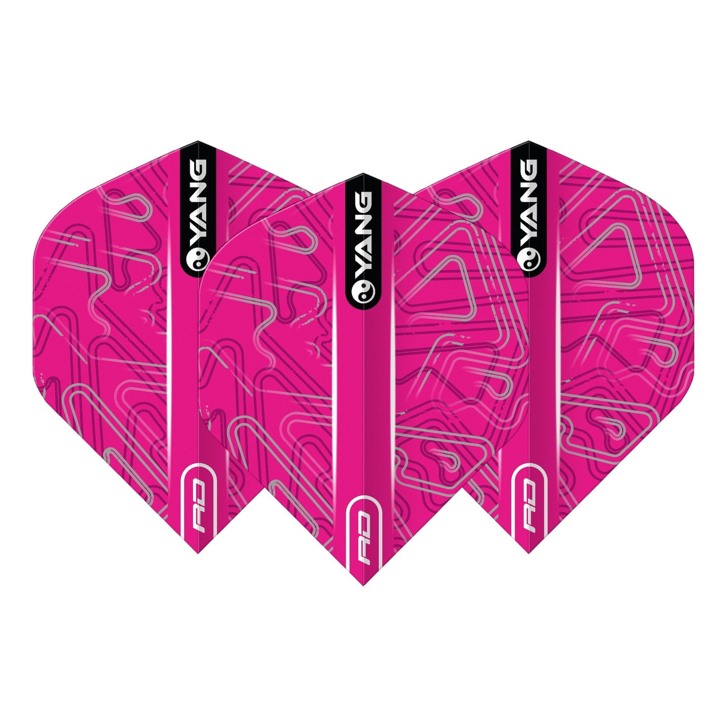 RED DRAGON - Pink and Black Yin Yang Dart Flights - Standard Shape
