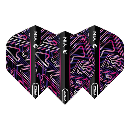 RED DRAGON - Pink and Black Yin Yang Dart Flights - Standard Shape
