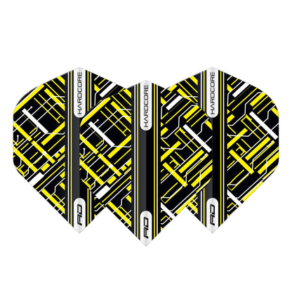 RED DRAGON - Astraeus Black and Yellow Hardcore Dart Flights - Standard Shape