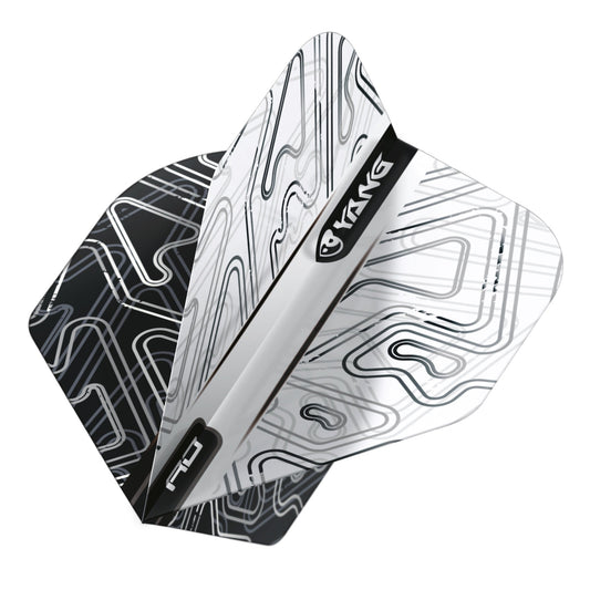 RED DRAGON - Black and White Yin Yang Dart Flights - Standard Shape