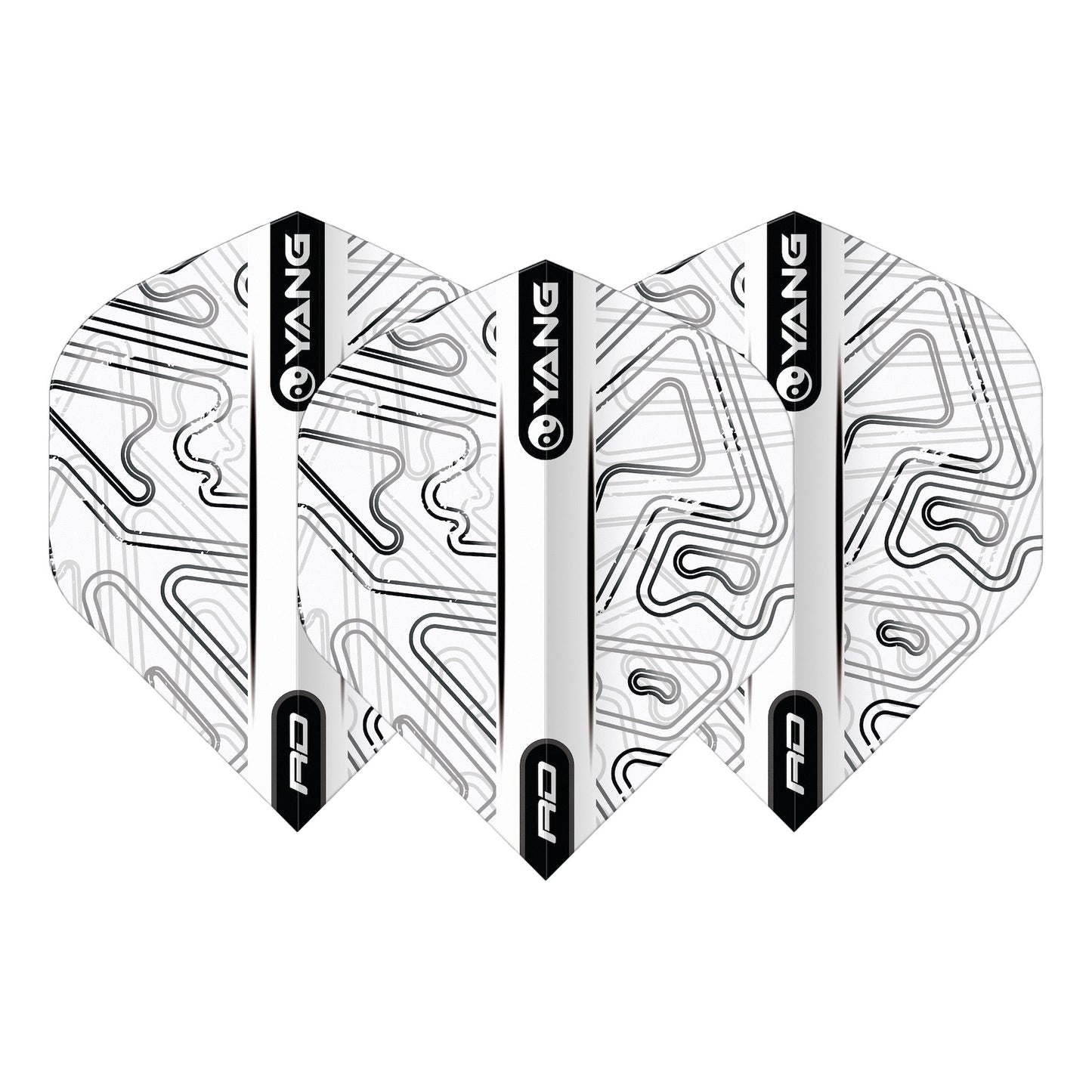 RED DRAGON - Black and White Yin Yang Dart Flights - Standard Shape
