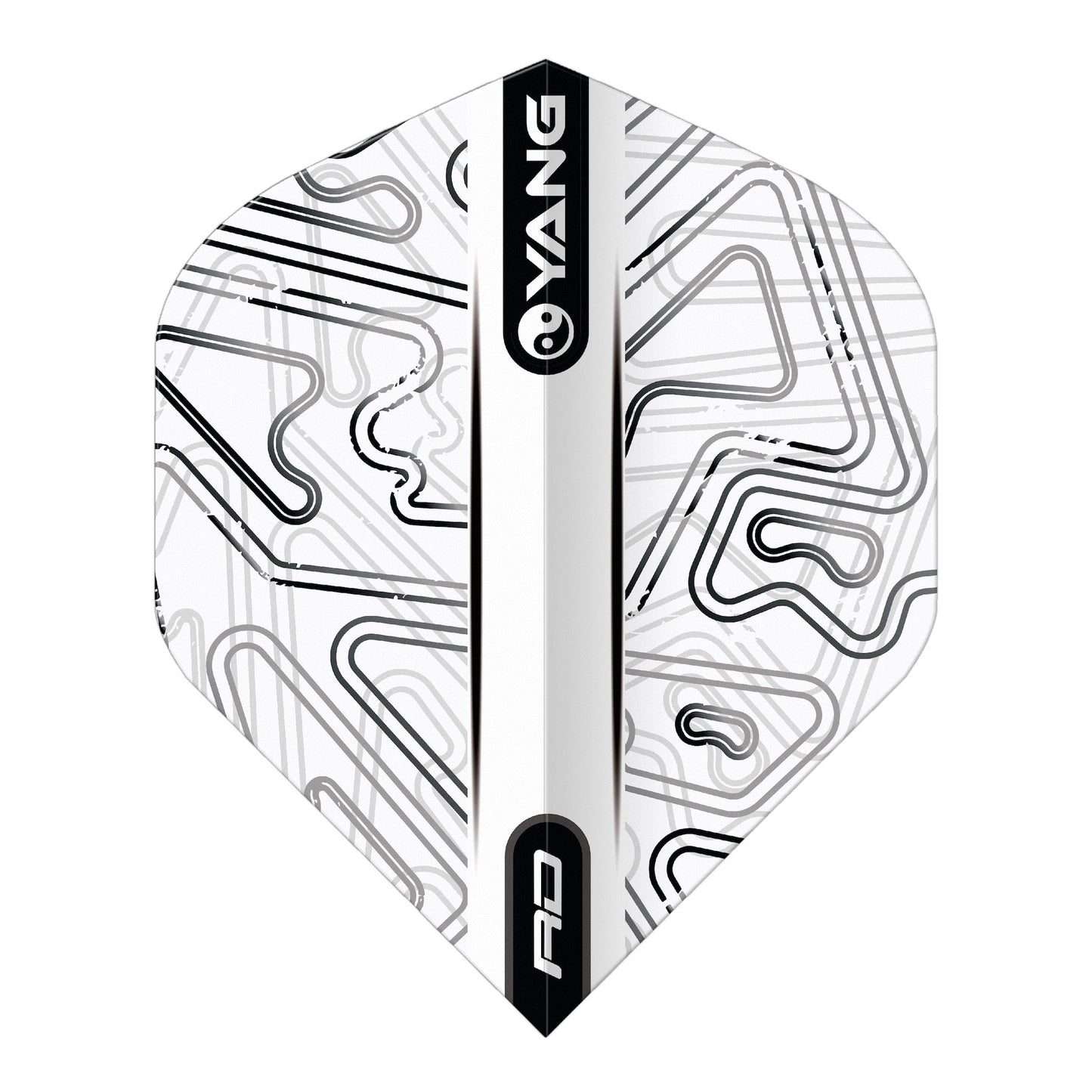 RED DRAGON - Black and White Yin Yang Dart Flights - Standard Shape