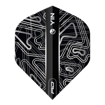 RED DRAGON - Black and White Yin Yang Dart Flights - Standard Shape