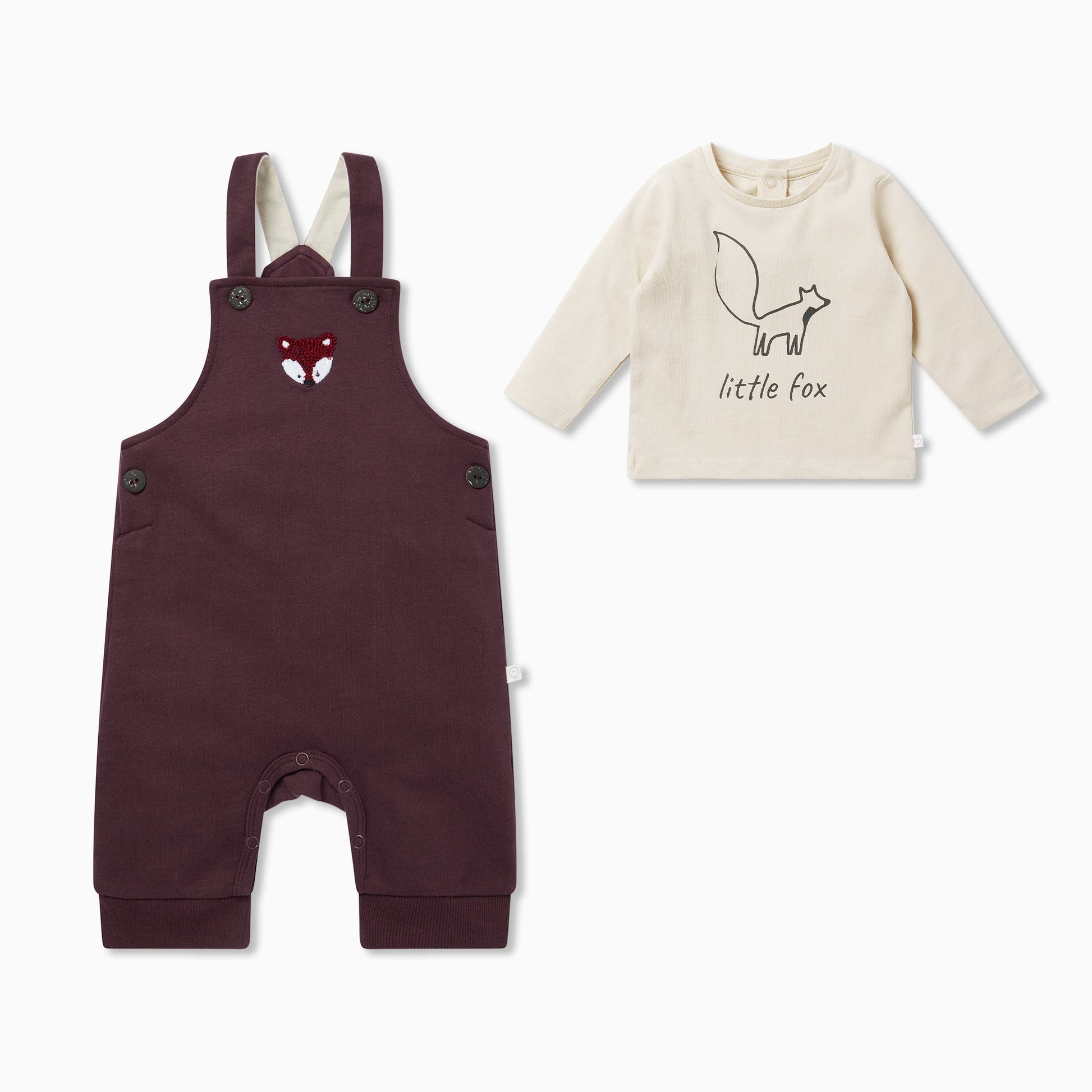 Fox Dungarees & Long Sleeve T-Shirt Outfit