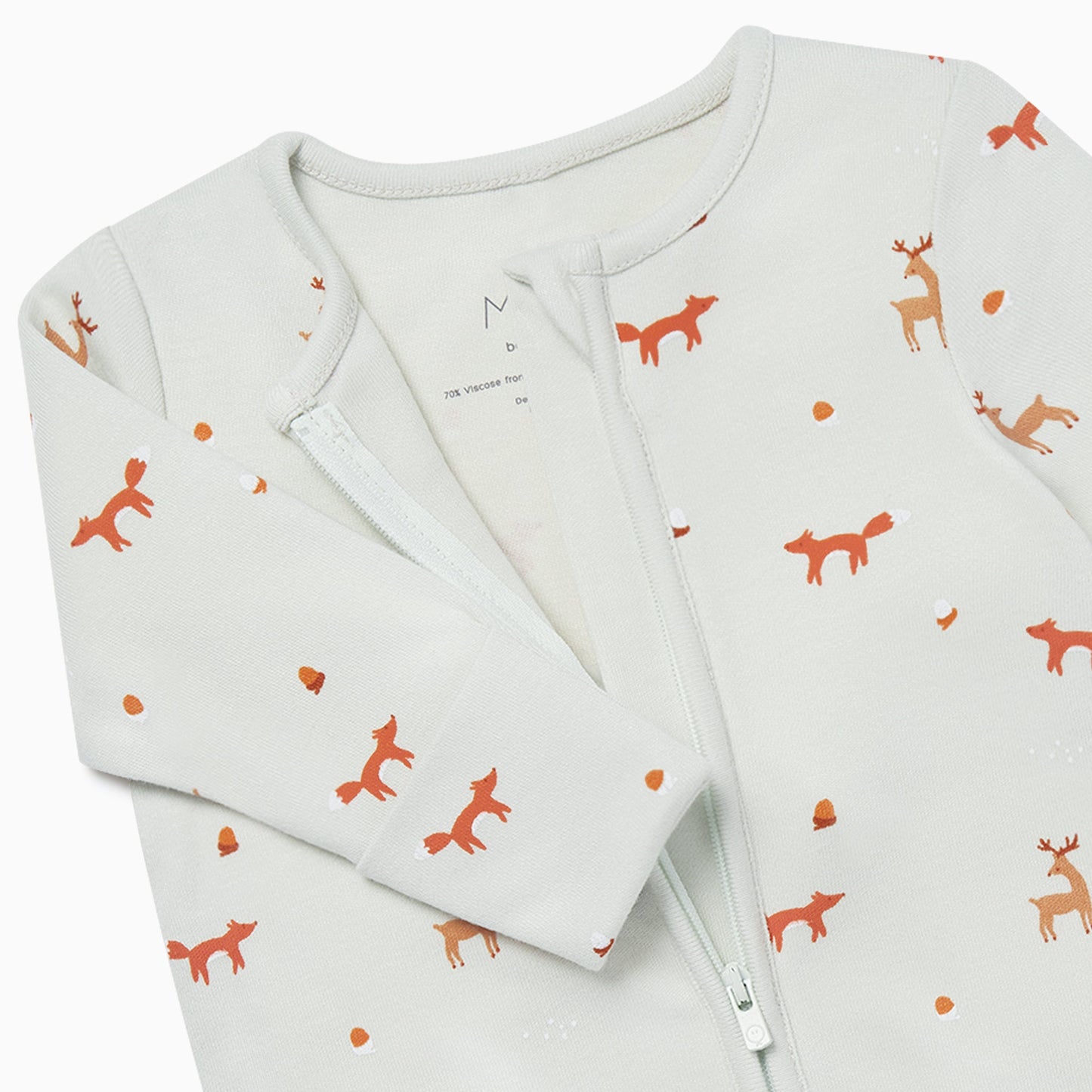 Fox Print Zip-Up Sleepsuit