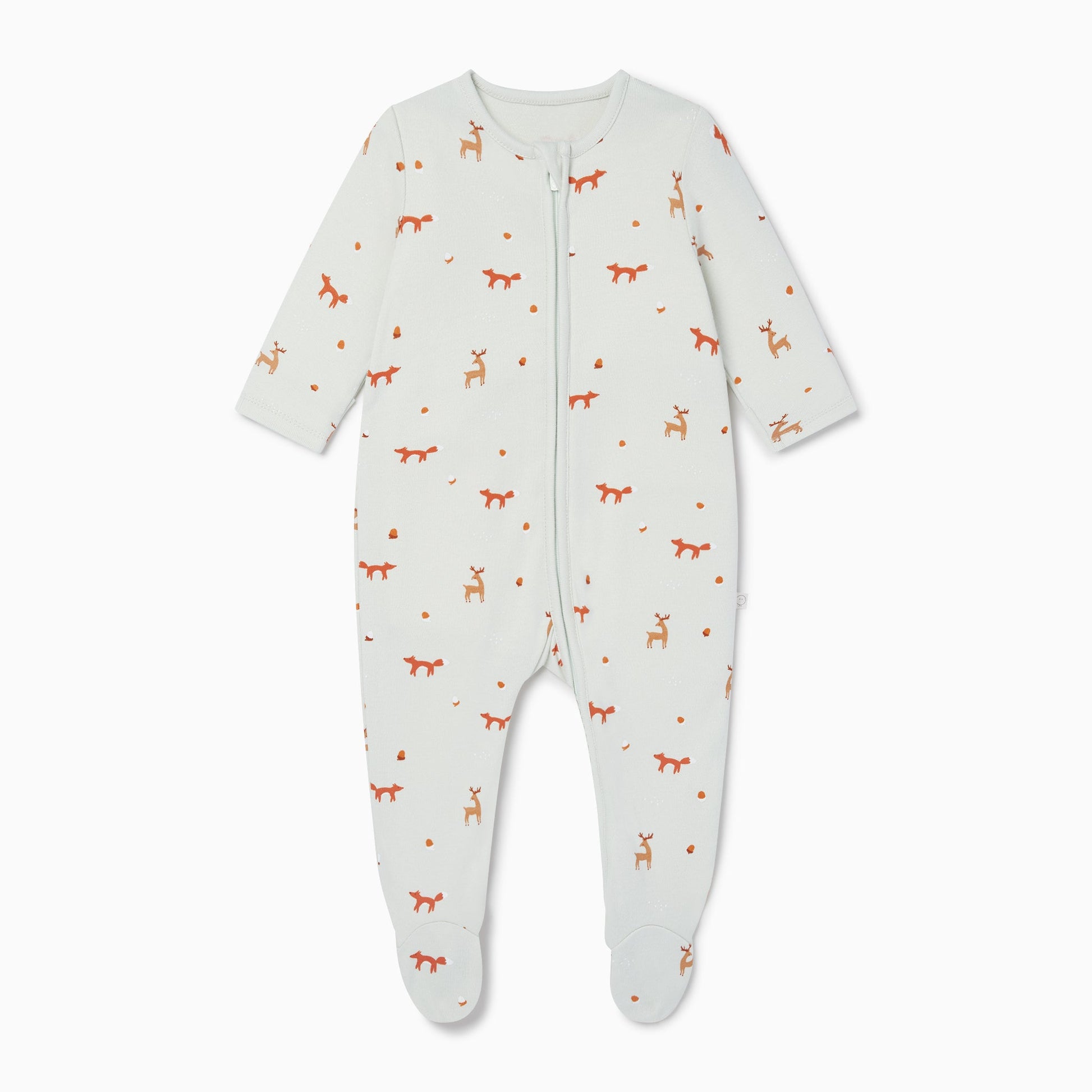Fox Print Zip-Up Sleepsuit