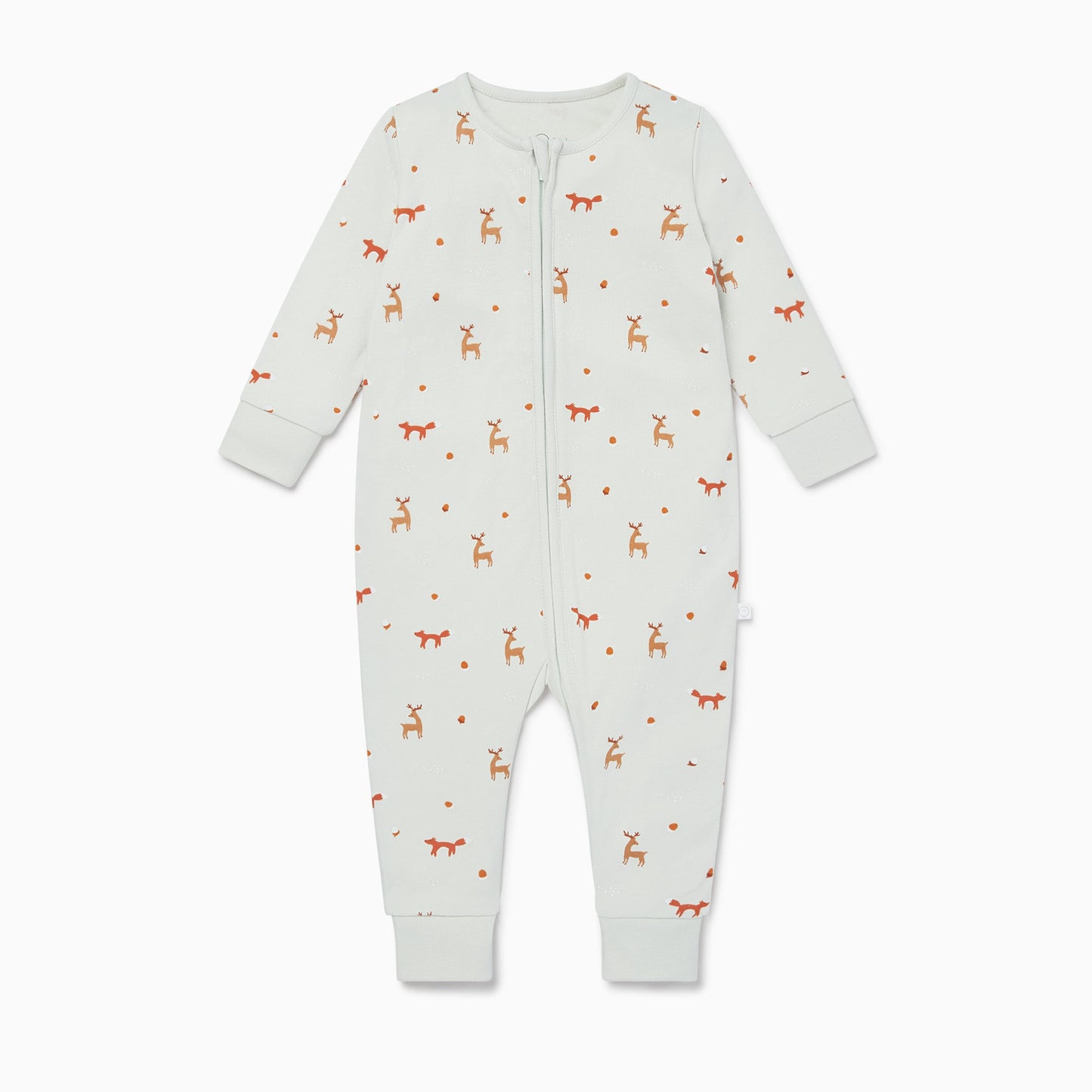Fox Print Zip-Up Sleepsuit
