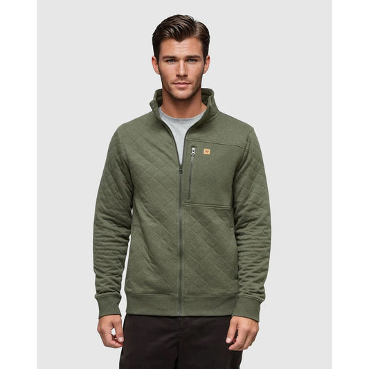 TENTREE - BEGBIE FULL ZIP | Deep Olive Heather