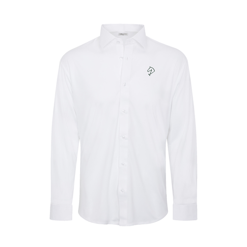 Greenwich Sound Polo Quattro Flex Dress Shirt with Semi-Spread Collar White