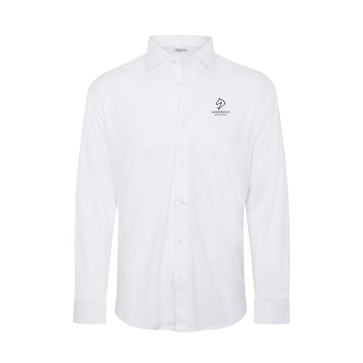 Greenwich Sound Polo Quattro Flex Dress Shirt with Semi-Spread Collar White