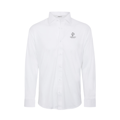 Greenwich Sound Polo Quattro Flex Dress Shirt with Semi-Spread Collar White