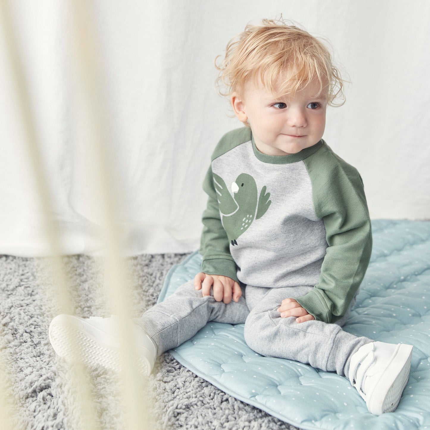 Khaki Bird Sweatshirt & Joggers Outfit