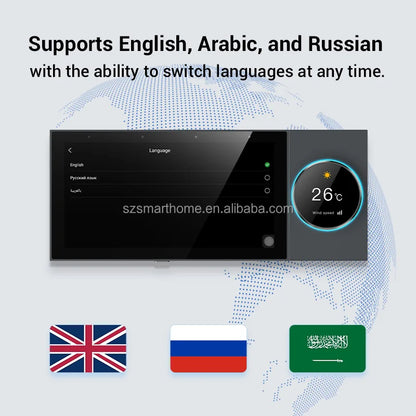 6 Inch Tuya WiFi Android Smart Home Panel Smart Life Touch Screen Built-in Zigbee Gateway Central Control Home Automation