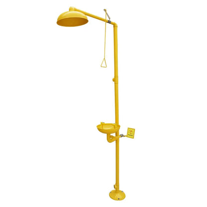 304 Stainless Steel Emergency Eyewash Shower with Yellow ABS Coating Safety Product for Eye Wash