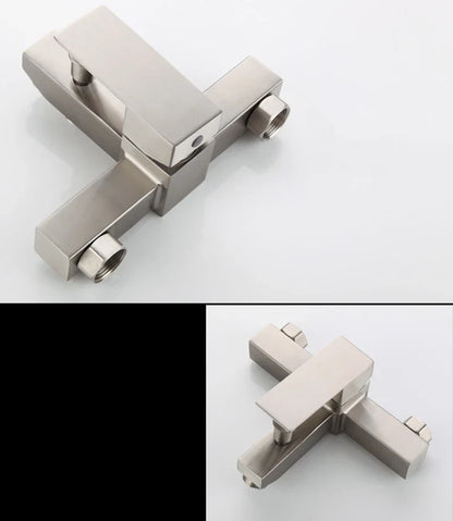 Bathroom Shower Faucet Stainless Steel Triple Bathtub Faucet Mixers Hot Cold Mixer Valve Nozzle Tap Wall Mounted Home Shower Set