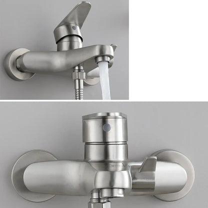 Bathroom Shower Faucet Stainless Steel Triple Bathtub Faucet Mixers Hot Cold Mixer Valve Nozzle Tap Wall Mounted Home Shower Set