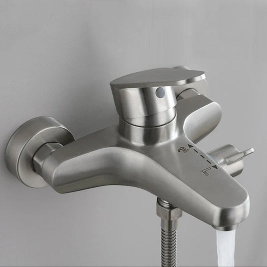Bathroom Shower Faucet Stainless Steel Triple Bathtub Faucet Mixers Hot Cold Mixer Valve Nozzle Tap Wall Mounted Home Shower Set