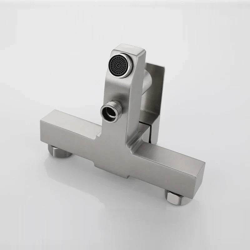 Bathroom Shower Faucet Stainless Steel Triple Bathtub Faucet Mixers Hot Cold Mixer Valve Nozzle Tap Wall Mounted Home Shower Set