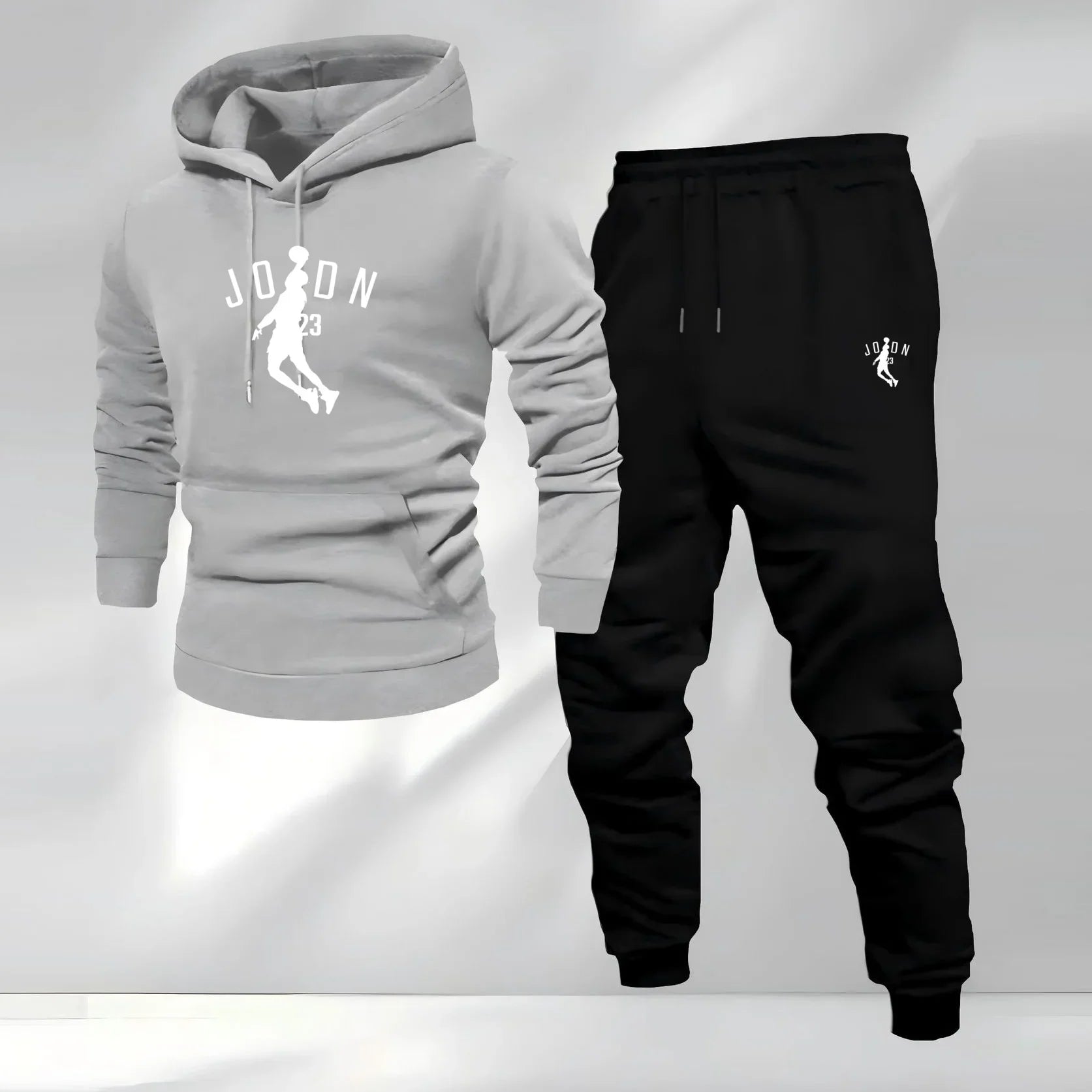 2025 Autumn/Winter Men's Sporty Hoodie Warm Casual Set Customizable Logo Printed Hip Hop Style Knitted Weaving for Sports Brand
