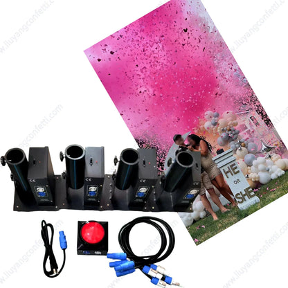 Bay Shower Event FX Boy or Girl Pink Blue Electronic Red Button Control Wedding Party Popper Spray Gender Reveal Confetti Powder