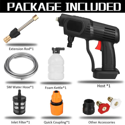 60Bar 1500W Cordless High Pressure Car Washer Rechargeable Car Wash Gun Electric Water Gun Foam Machine for Makita 18V Battery