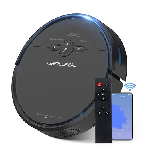 Alexa APP Wi-Fi Controlled Robot Vacuum Cleaner Gyroscope Navigation 2000Pa Strong Suction for Hard Floors Effective Dry Pet