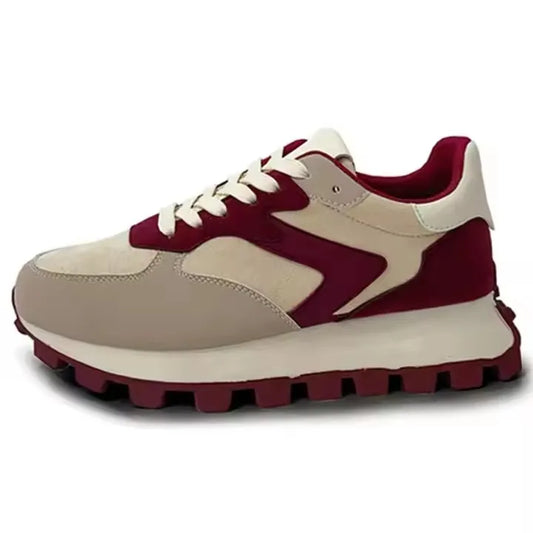 Breathable Lace-up Height Increasing Breathable PU Running Shoes Casual Sneaker for Women Wholesales 341