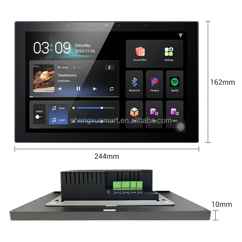 10-Inch Wall Switch Independent Music Playback Amplifier with Two Zones Control System 6 Languages Switchable