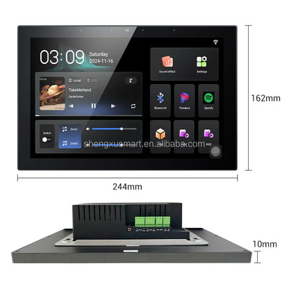 10-Inch Wall Switch Independent Music Playback Amplifier with Two Zones Control System 6 Languages Switchable