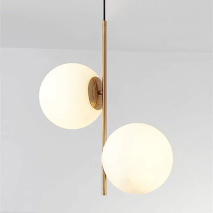 Art Deco Milk White Glass Ball Led European Restaurant Bedroom Chandelier
