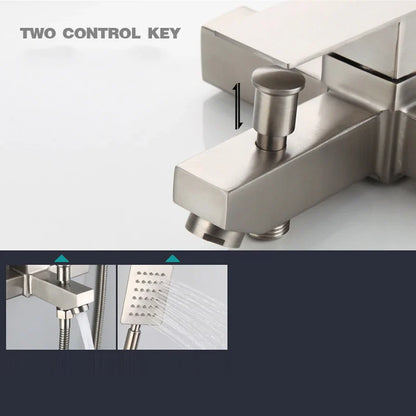 Bathroom Shower Faucet Stainless Steel Triple Bathtub Faucet Mixers Hot Cold Mixer Valve Nozzle Tap Wall Mounted Home Shower Set