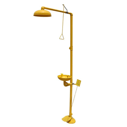 304 Stainless Steel Emergency Eyewash Shower with Yellow ABS Coating Safety Product for Eye Wash