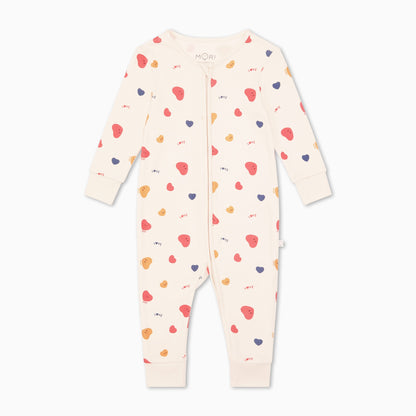 Heart Print Clever Zip Sleepsuit